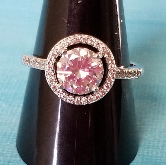 Sterling Silver Halo Solitaire Ring 1.5ct CZ, Sz 6, 9 & 10 - Picture 5 of 6